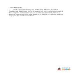 Prayer - Activity - Grades 3-5